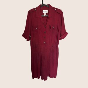 ❤️ VINTAGE RED NAVY CHECKERED ROMPER BUTTON AND ZIP FRONT S.L. FASHIONS LARGE